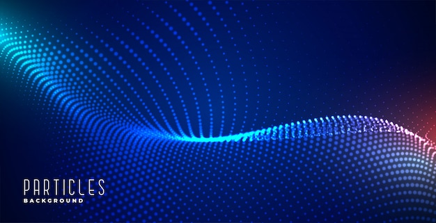 Glowing digital particles blue technology background