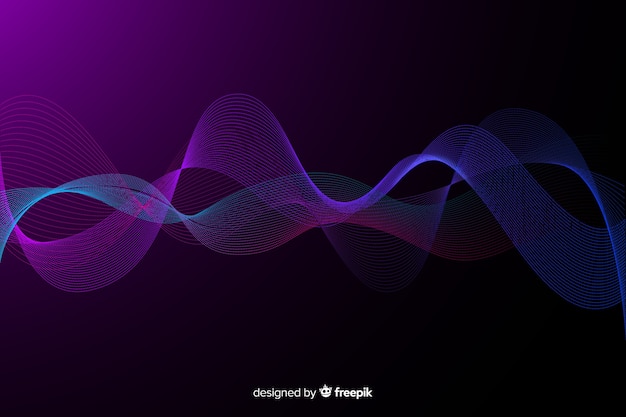 Glowing fractal grid wave background