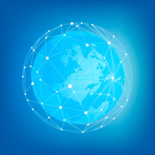 Free Vector glowing global network sphere element 