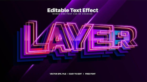 Free Vector glowing layer text effect