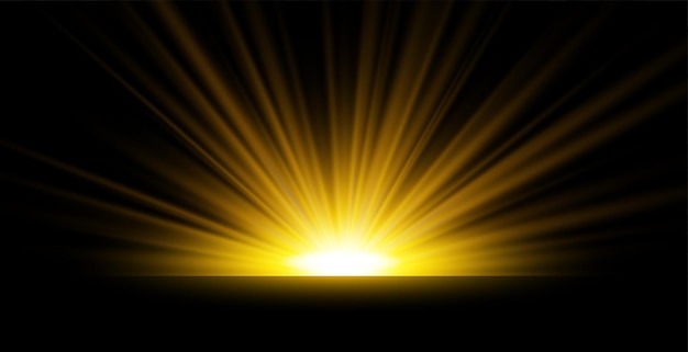 Glowing light sun rays effect background