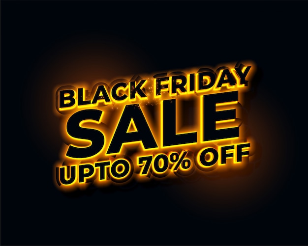 Glowing lights golden black friday  sale banner