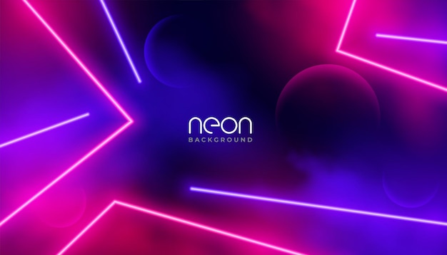 Free Vector glowing neon light lines with smoke effect