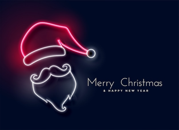 Free Vector glowing neon light santa claus 