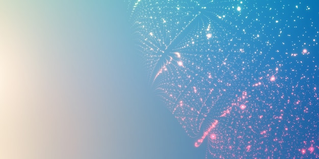 glowing particles on gradient background