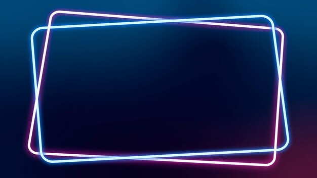 Glowing pink and blue neon frame vector