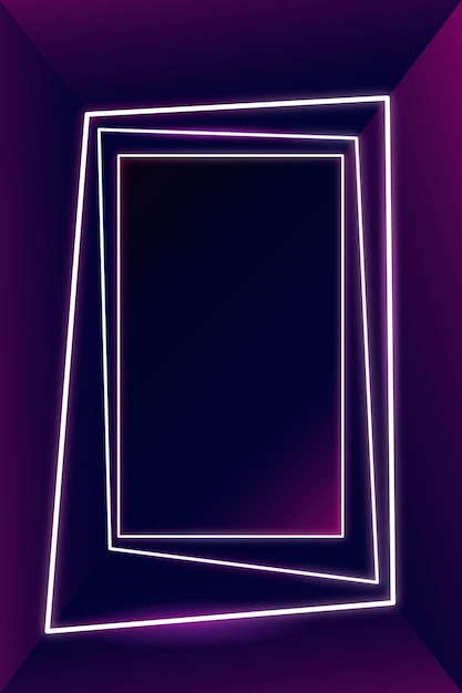 Glowing pink neon frame on a dark background vector