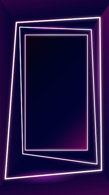 Free Vector glowing pink neon frame on a social story template vector