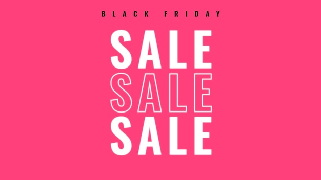 Free vector glowing pink sale vector black friday promotional poster template