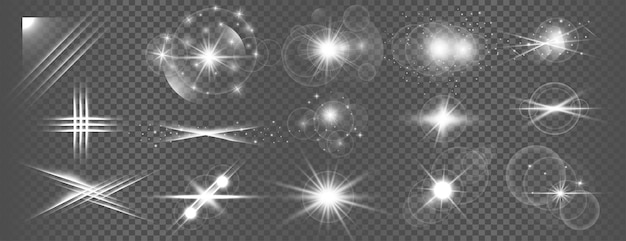 Free vector glowing transparent burst rays background in set