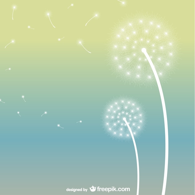 Free Vector glowing white dandelions