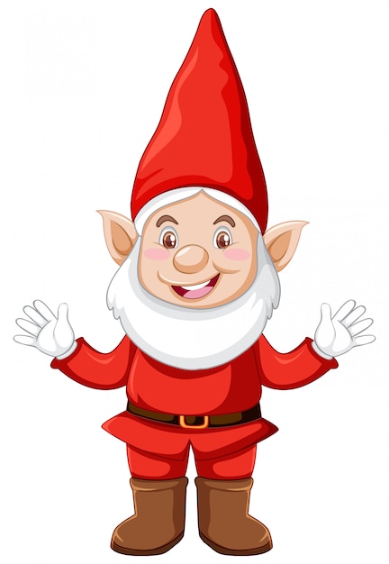 Free vector gnom standing position with christmas clothes in cartoon  character on white background