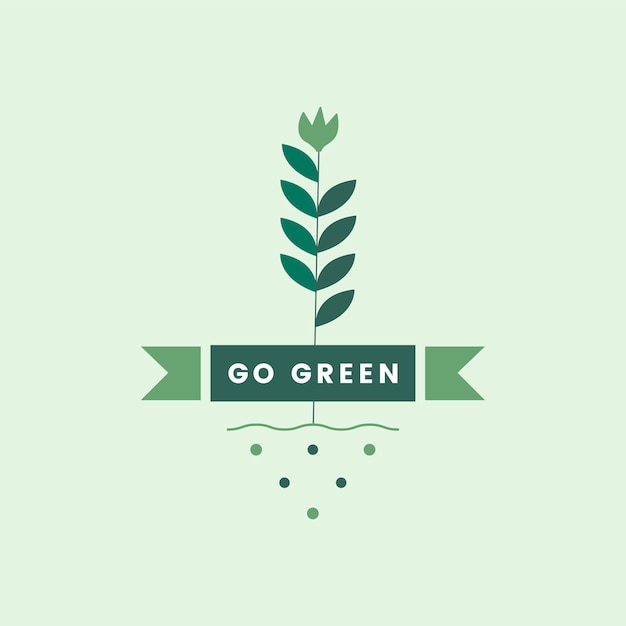 Free Vector go green for the environment icon