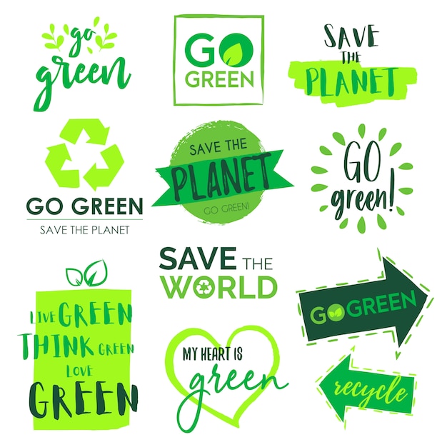 Go Green and Save the Planet Badge Collection