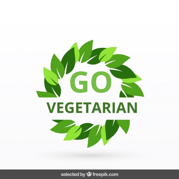 Free Vector go vegetarian badge