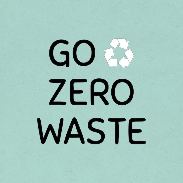 Free vector go zero waste with recycle symbol design element