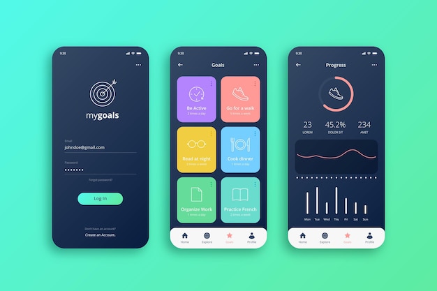 Goals and habits tracking app