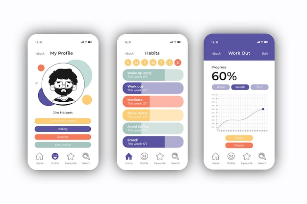 Goals and habits tracking app