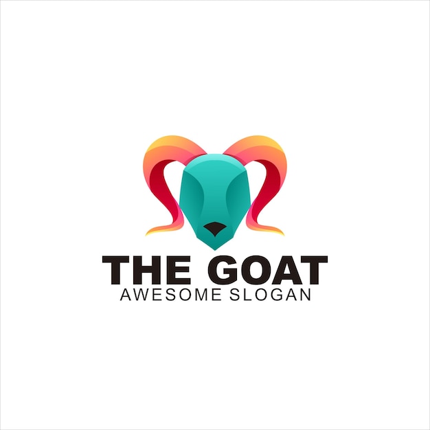 Free Vector goat head colorful logo illustration