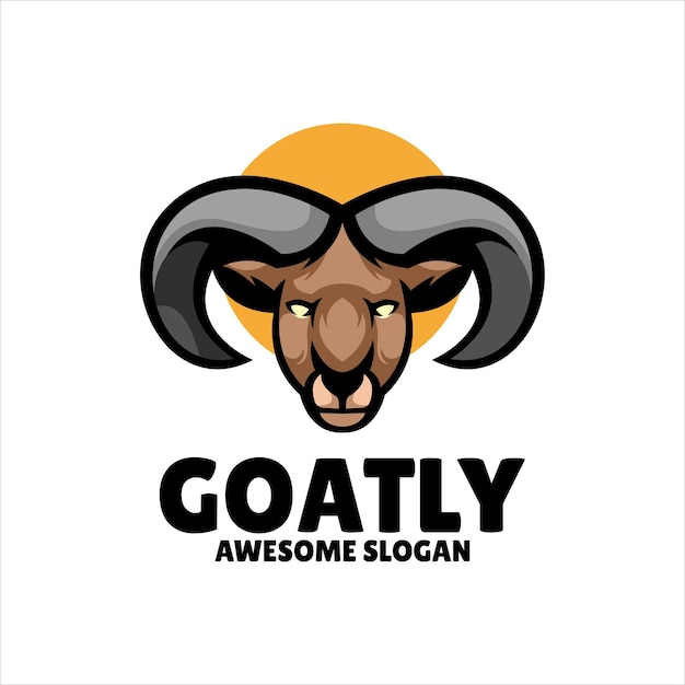 Free vector goat head mascot illustration logo design