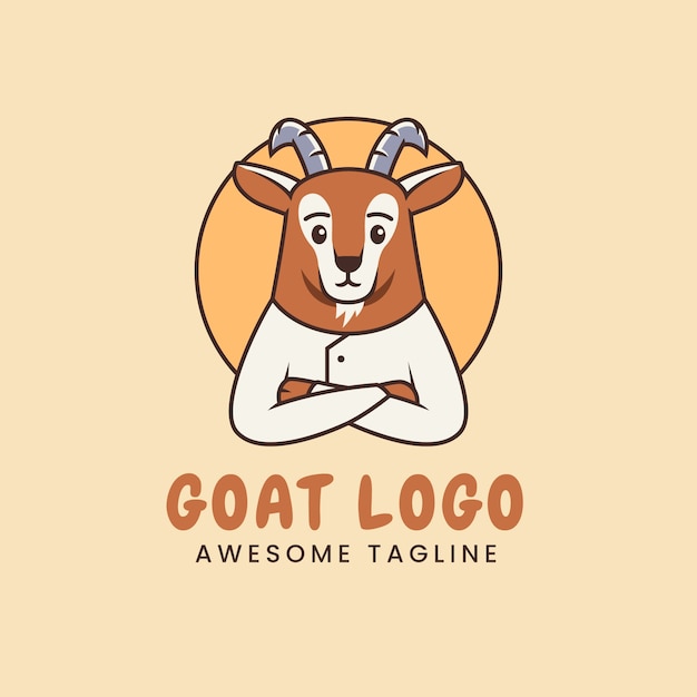 Free vector goat logo template design