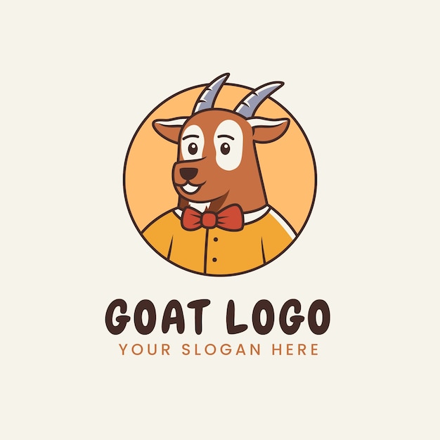 Free vector goat logo template design