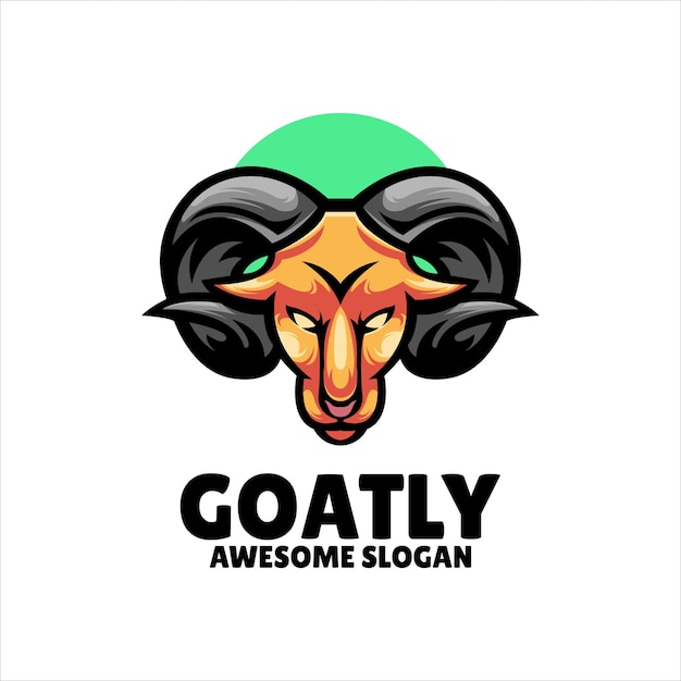 Free Vector goat mascot illustration logo design