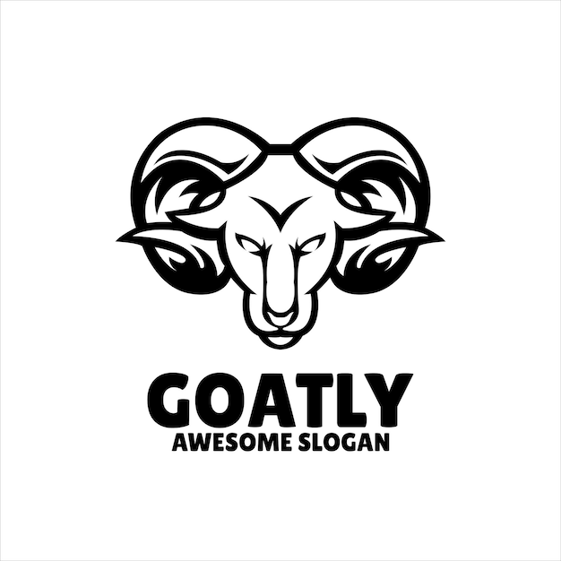 Free Vector goat simple mascot logo design illustration