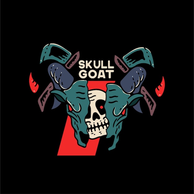 Goat skull illustration for tshirtGoat skull illustration for tshirt