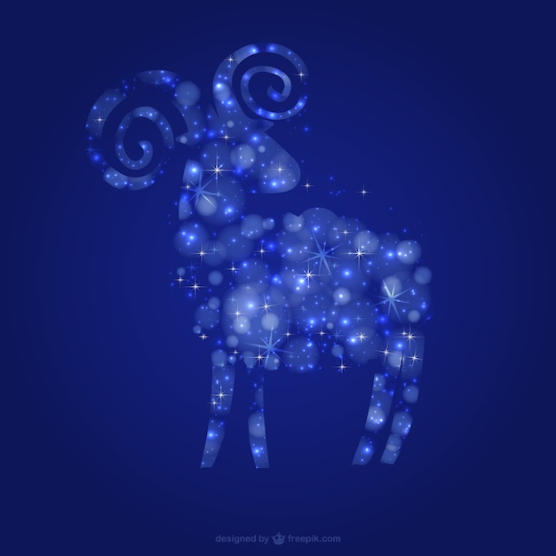 Free vector goat with stars