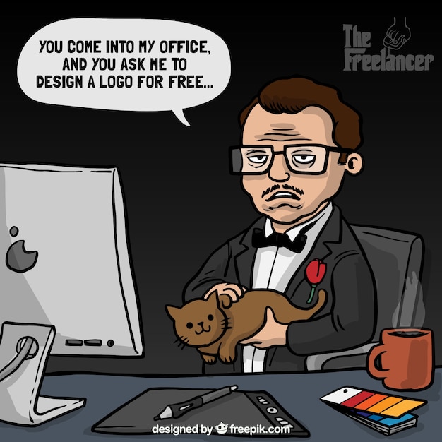 Free vector godfather film joke about designers