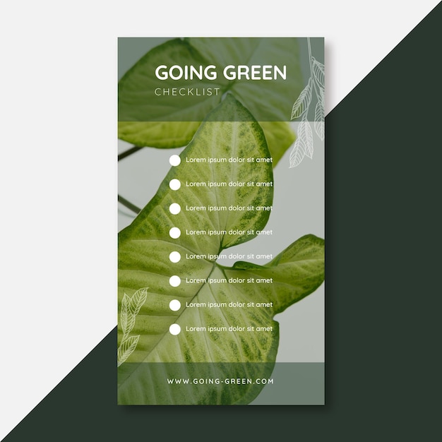 Going green checklist instagram story