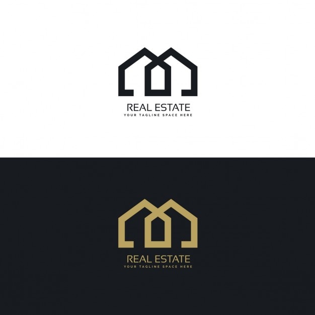 Free Vector gold and black logo with geometric shapes