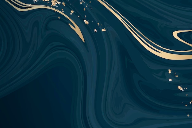 Free vector gold and blue fluid patterned background