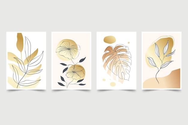 Gold botanical cover collection