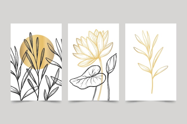 Gold botanical cover collection