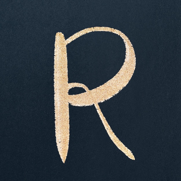 Free Vector gold calligraphy letter r vector capital letter font