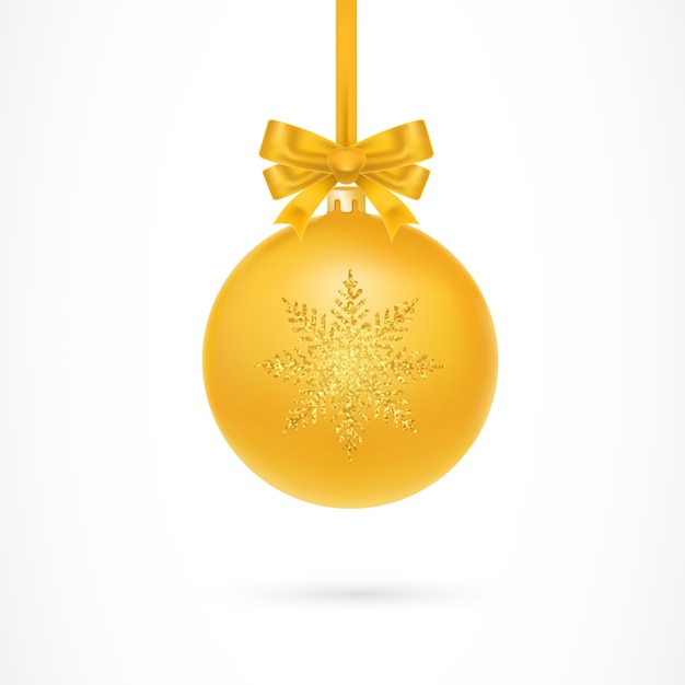 Free Vector gold christmas ball illustration