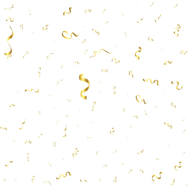 Gold Confetti Isolated On White Background Celebrate Vector Illustration