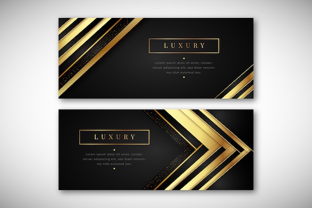 Gold detailed banners pack