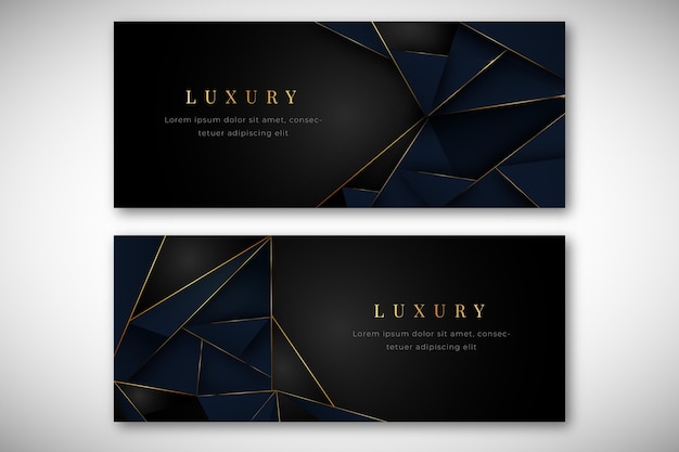 Free vector gold detailed banners pack