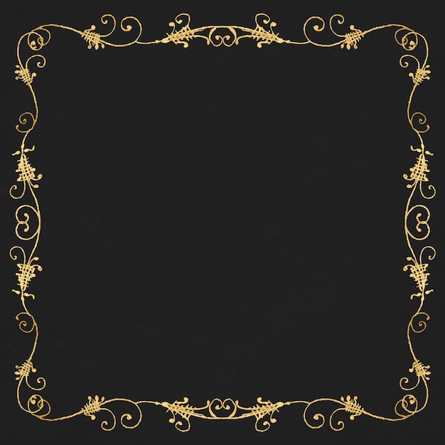 Free Vector gold filigree frame border