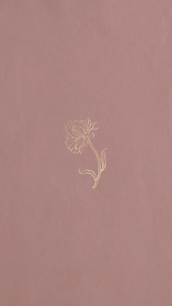 Free Vector a gold flower outline mobile phone wallpaper