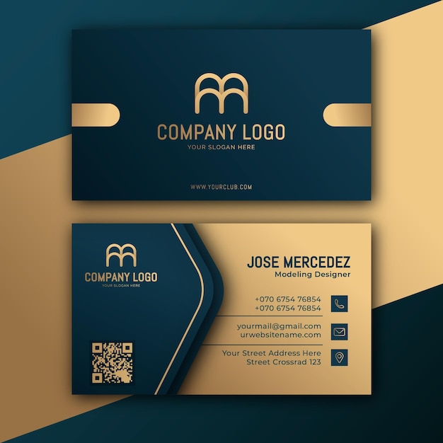 Free Vector gold foil business card template