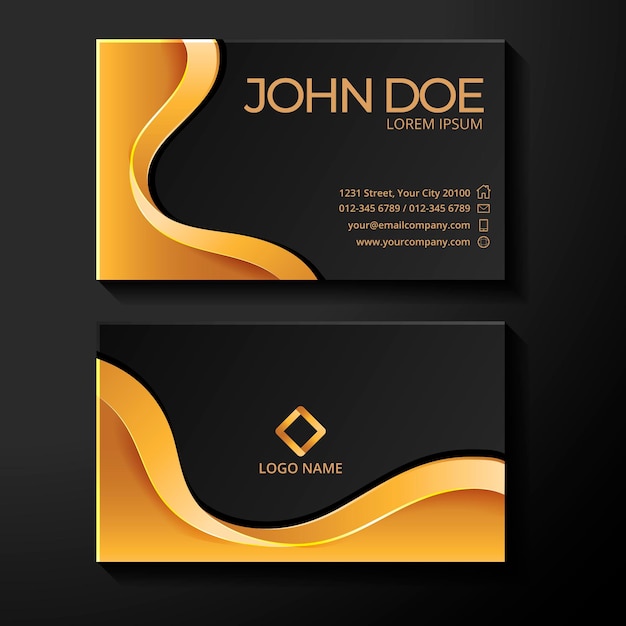 Free Vector gold foil liquid business card template