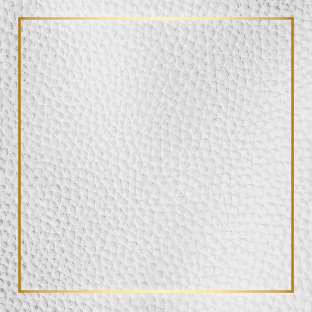 Free Vector gold frame on white leather background