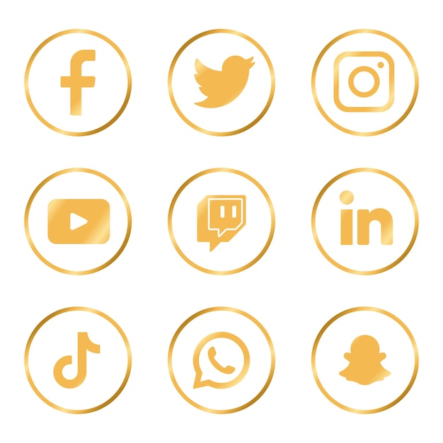 Gold Gradient Social Media Logos