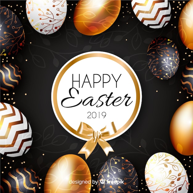 Gold happy easter day background