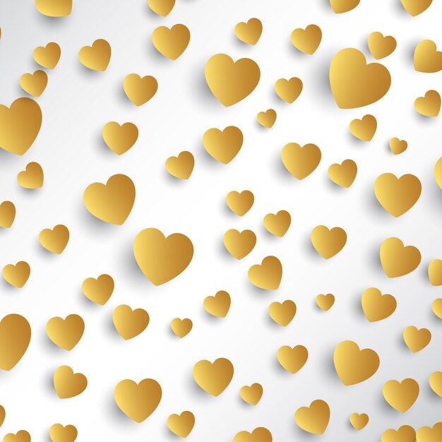 Gold hearts background