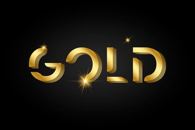 Free Vector gold shiny metallic typography